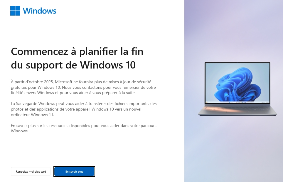 Fin de Windows 10